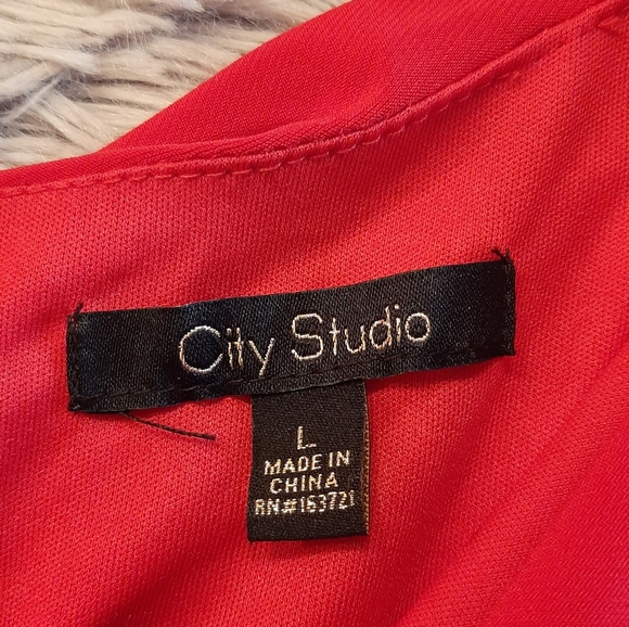 Studio City One-Shoulder Jewel Cuff Red Dress Size Large - Picture 2 of 15